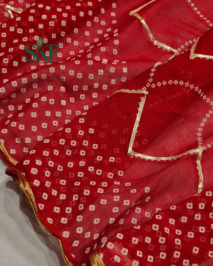 VISCOSS GEORGETTE CHAKRA BHANDHANI KACHAGOTTA  WORK MEHROON SAREE BY SKFBHOLUBHAI