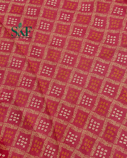 KHADI NEEM JARI GEORGETTE BHANDHANI  ONIONPINK SAREE BY SKFBHOLUBHAI