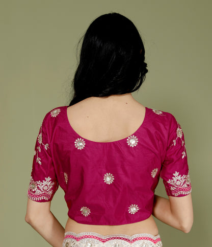 NEAT ORGANZA ZARI EMBROIDERY CUTWORK STICH BLOUSE IVORY SAREE BY SKFBHOLUBHAI